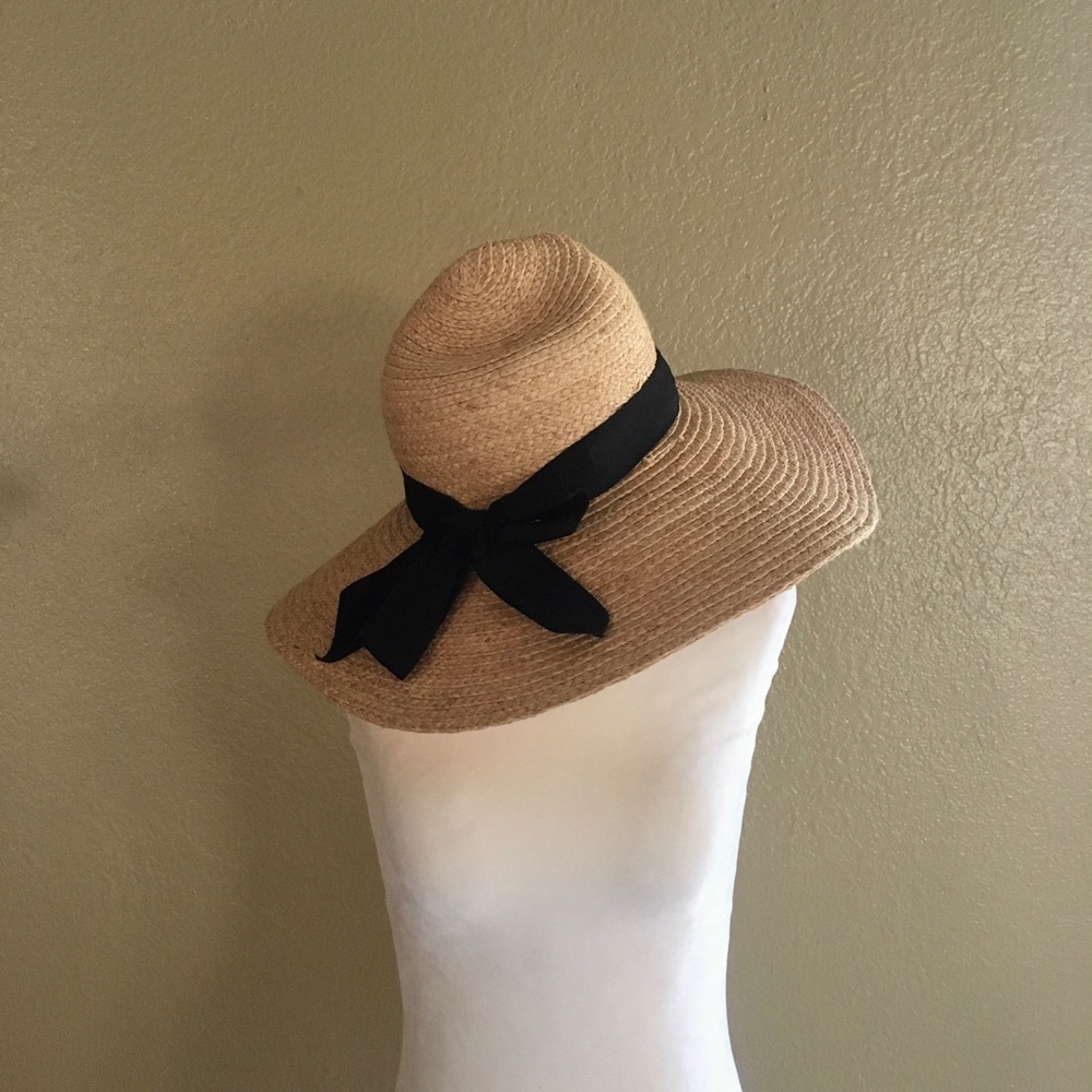 San Diego hat company straw hat with black bow